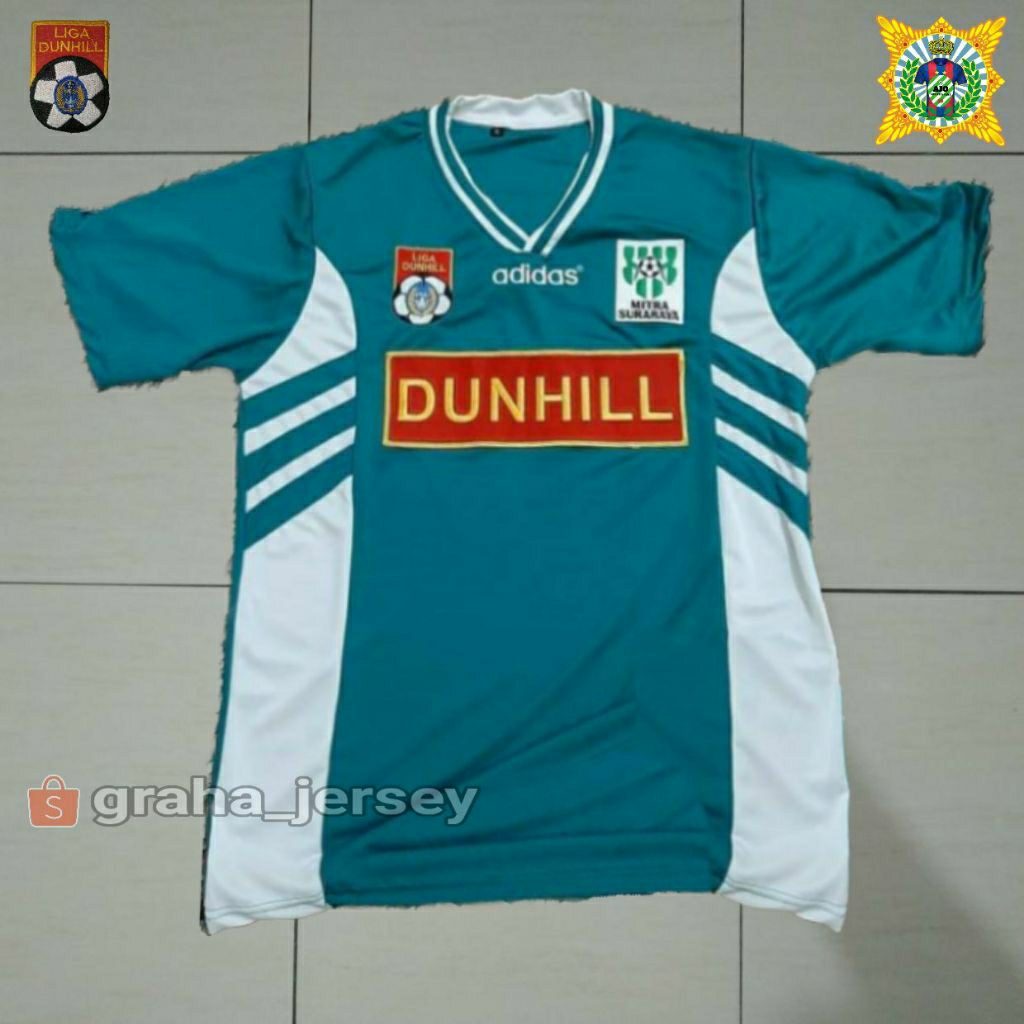 Jersey MITRA SURABAYA Home Liga 1994 - 1995 Liga Dunhil Hijau Tosca RETRO Remake Lokal
