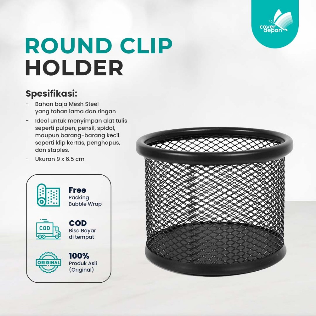 

TEMPAT CLIP KERTAS DI MEJA CLIP HOLDER - DESK ORGANIZER COVER DEPAN