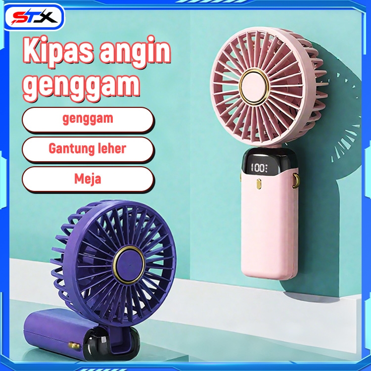 STX Kipas Kecil Portabel Mini Kipas Gantung Leher Genggam Berdiri Tiga Model Kipas Usb Angin Tinggi 
