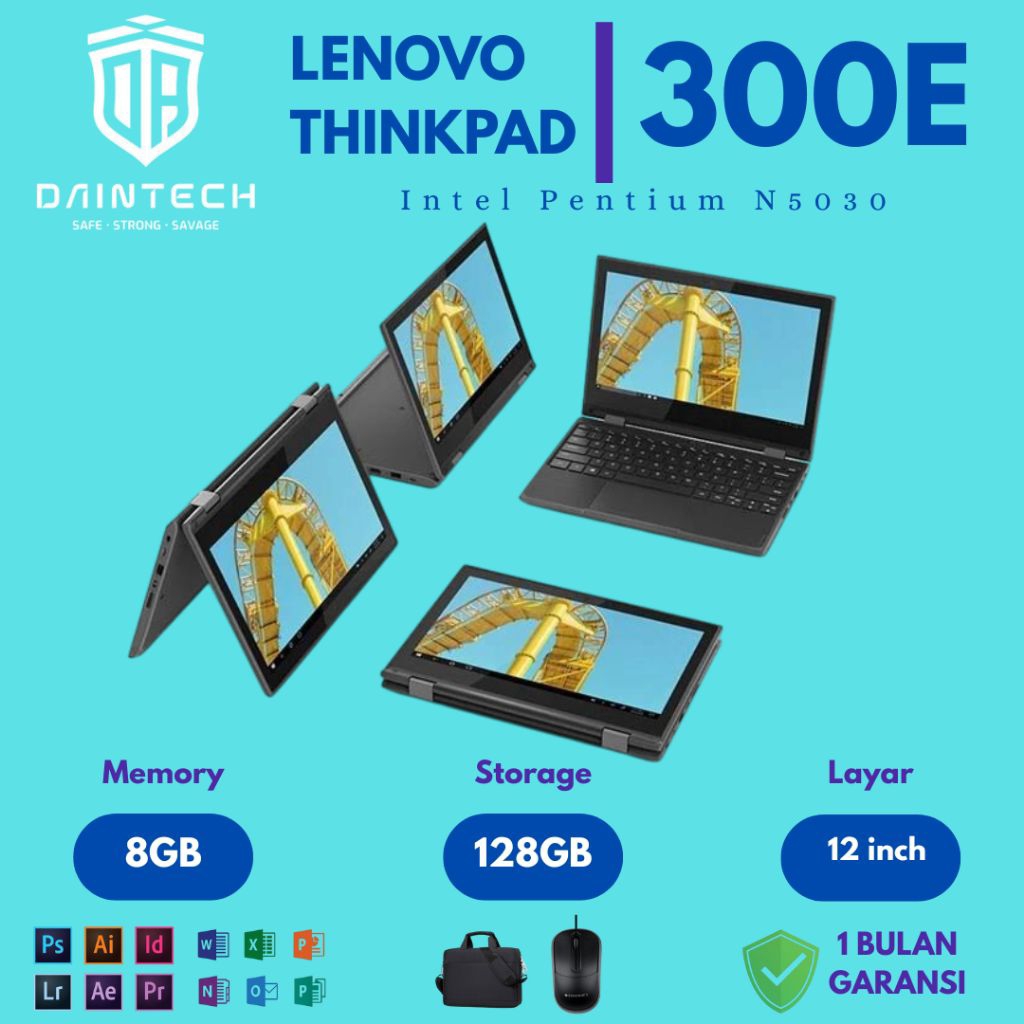 Laptop Lenovo 300E Intel Pentium N5030/N5000 RAM 4/8GB SSD 256GB SECOND ORIGINAL