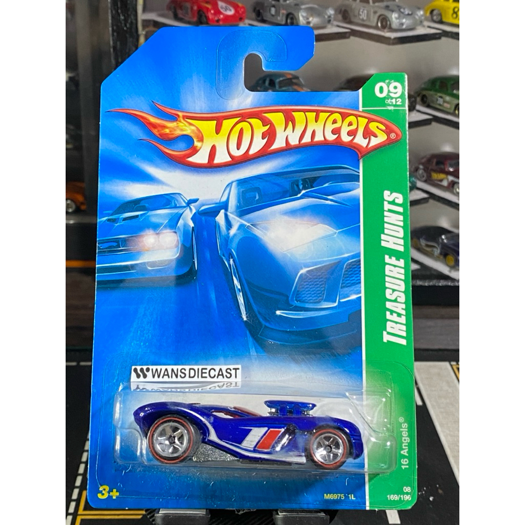 Hot Wheels Treasure Hunt Reguler 16 Angels Red line metal base blue card jadul