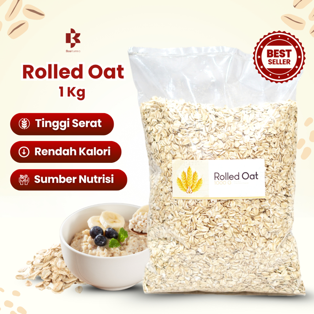 

Rolled Oat 1 Kg - Oatmeal Gandum Utuh Premium Original Sarapan Sehat