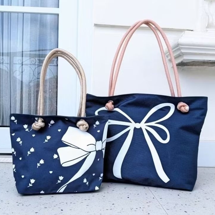 ALDIBAG STORE Tas Wanita Mini Totebag Serbaguna Nilon 2 Ukuran Tali Sumbu
