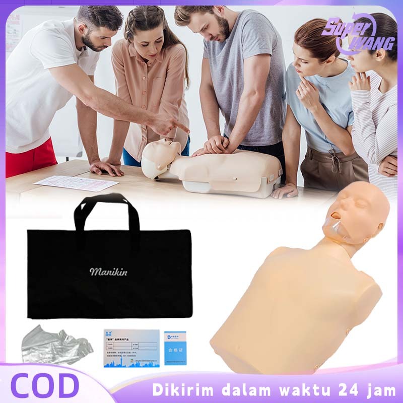 1set Manikin CPR Setengah Badan Phantom CPR Silikon Alat Pelatihan Pertolongan Pertama Manikin RJP
