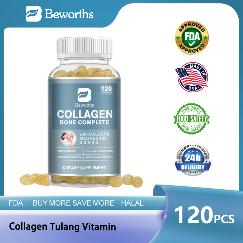 Beworths Collagen Bone Complex With(Calcium,Magnesium,Vitamin D3 K2) 120PCS
