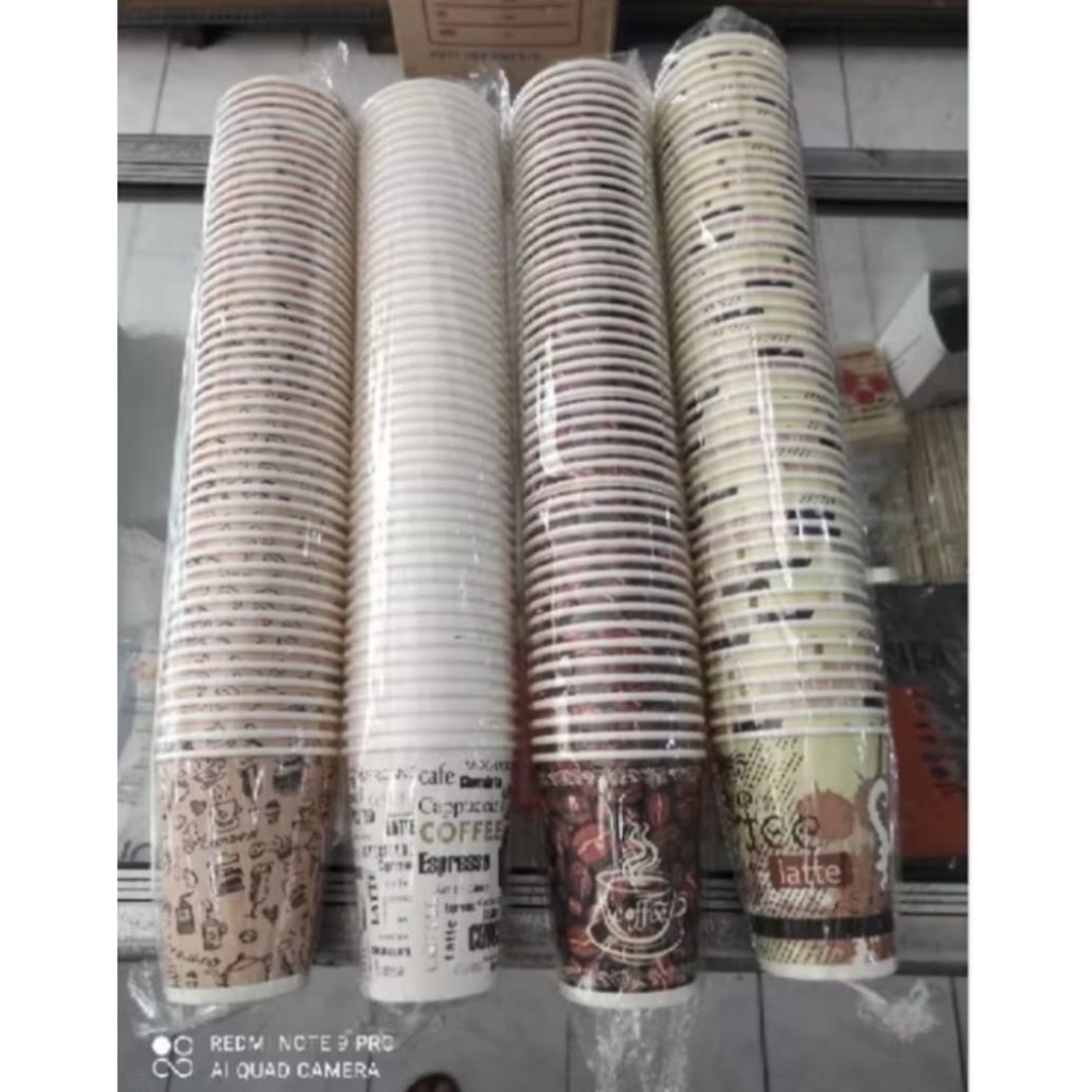 Paper Cup Kopi 8 Oz Starindo & Tutup Cup Kopi