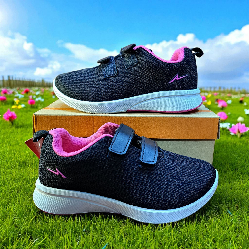 SEPATU SEKOLAH SNEAKERS ANAK TK, SD, SMP ANDO REBECCA PEREMPUAN LAKI-LAKI HITAM KEREN