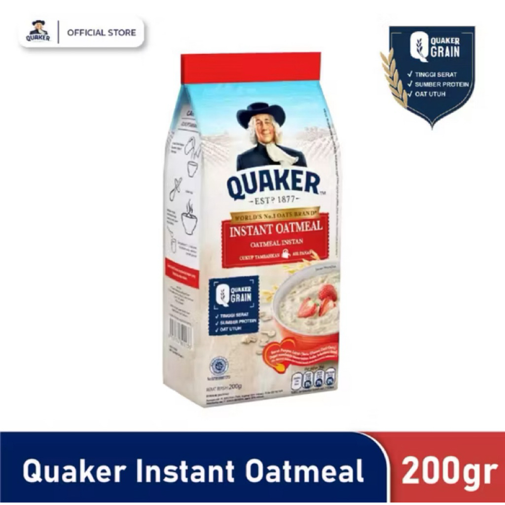 

Quaker Instant Oatmeal 200gr – Sarapan Sehat Praktis & Tinggi Serat