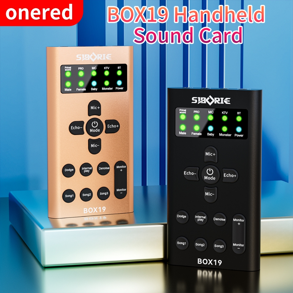 Onered BOX19 soundcard bluetooth mixer audio sound card voice change free mini mic