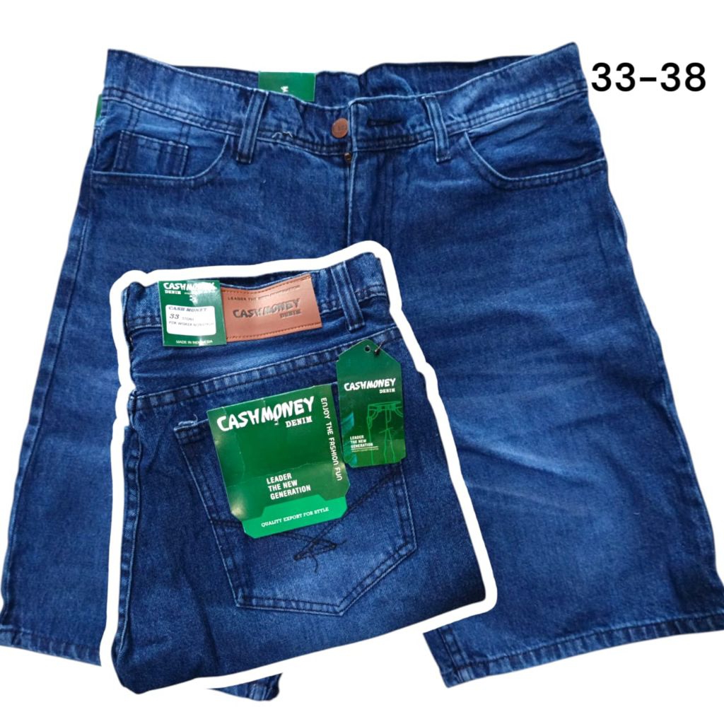 Celana jeans pendek cowok jumbo 33-38 celana pendek jeans bahan denim jumbo