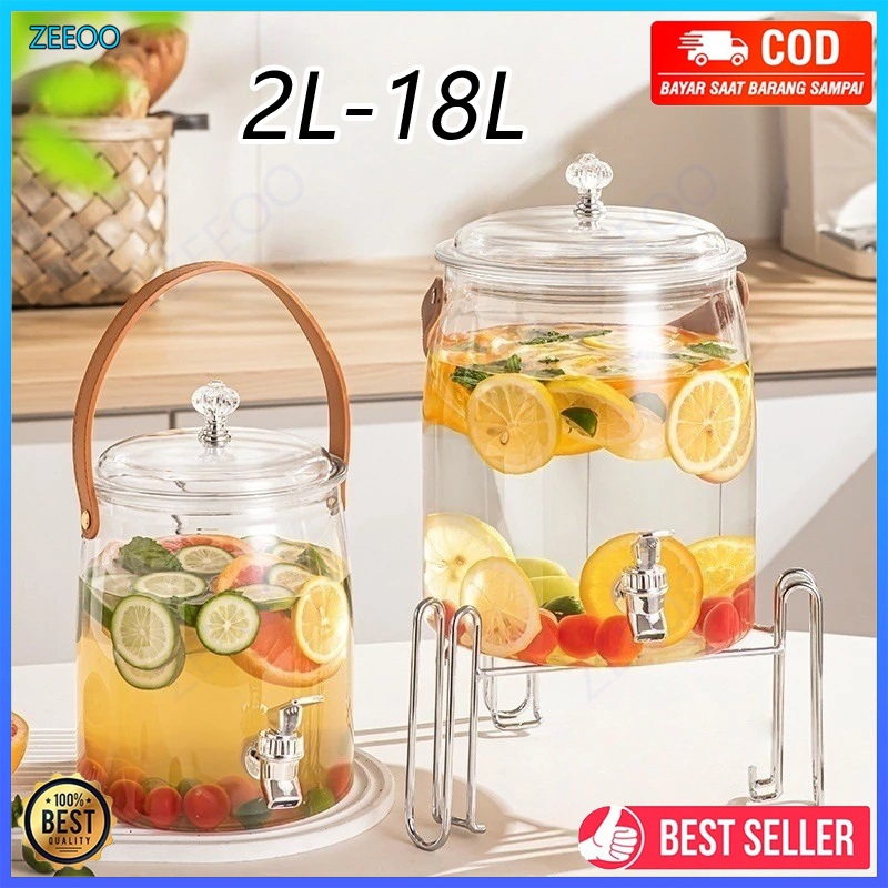 【COD】Ketel Air Dingin Dispenser Air Keran, Ember Kedap Udara Transparan Rumah Tangga Kelas Makanan B