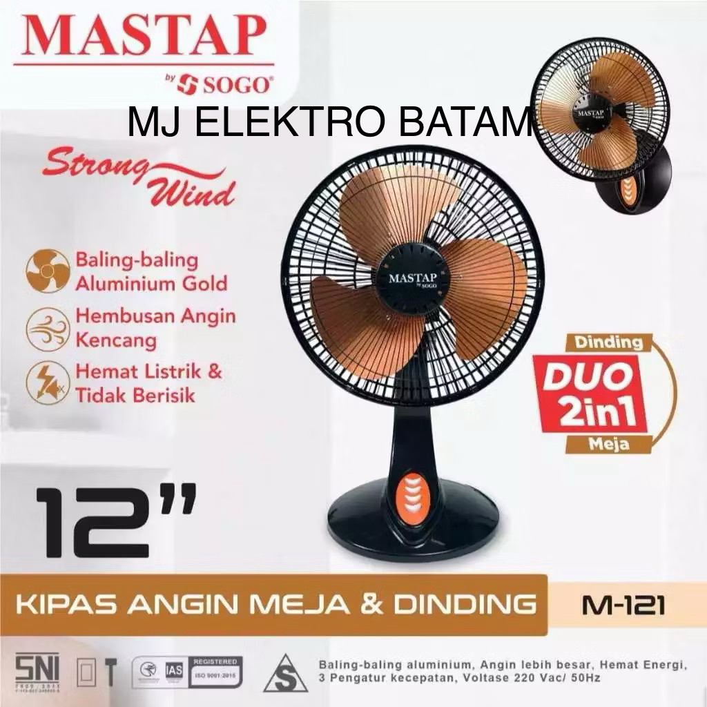 KOTA BATAM - Kipas Angin Duduk MASTAP M-121 Kipas Angin 12 Inch MASTAP Kipas Baling Besi MASTAP