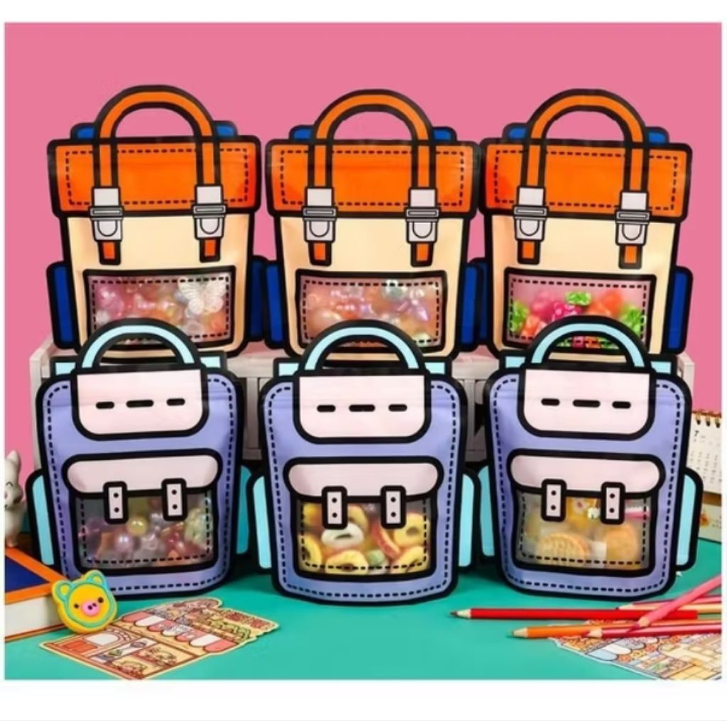 

GODDIE BAG ZIPLOCK MOTIF RANSEL KEMASAN LUCU STANDING POUCH