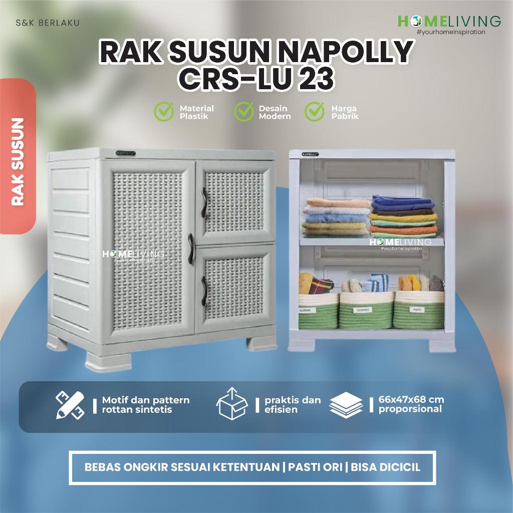 HOMELIVING - LEMARI PLASTIK MINIMALIS ANAK KOST - LEMARI MULTIFUNGSI - LEMARI PAKAIAN NAPOLLY - LEMA