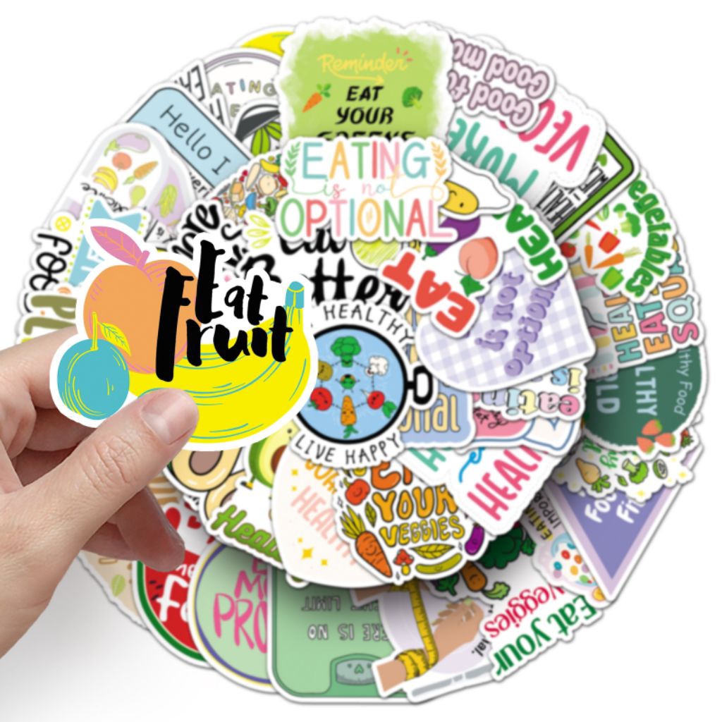 

[50 Pcs] DECO STICKER | STICKER DIY | JURNAL AESTHETIC diet dan kesehatan, frasa energi positif bahasa Inggris yang inspiratif, dekorasi, cangkir termos, stiker buku catatan