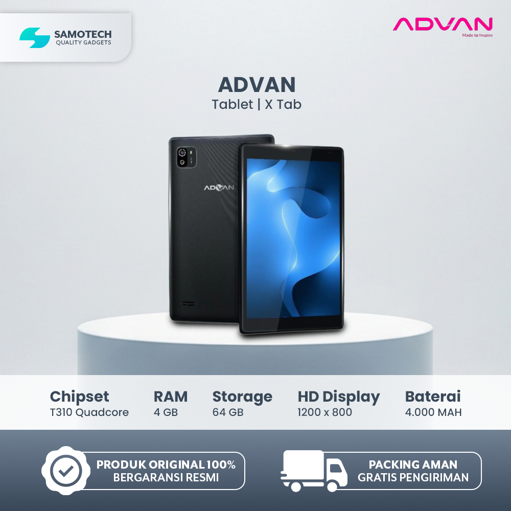 ADVAN XTAB 4GB / 64GB GB Tablet 8 Inch Unisoc T310 Android 13 Garansi Resmi | Tablet Advan XTAB NEW