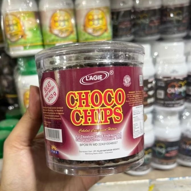 

L'AGIE Choco Chips Bulat 350 gram / Coklat Compound Hitam