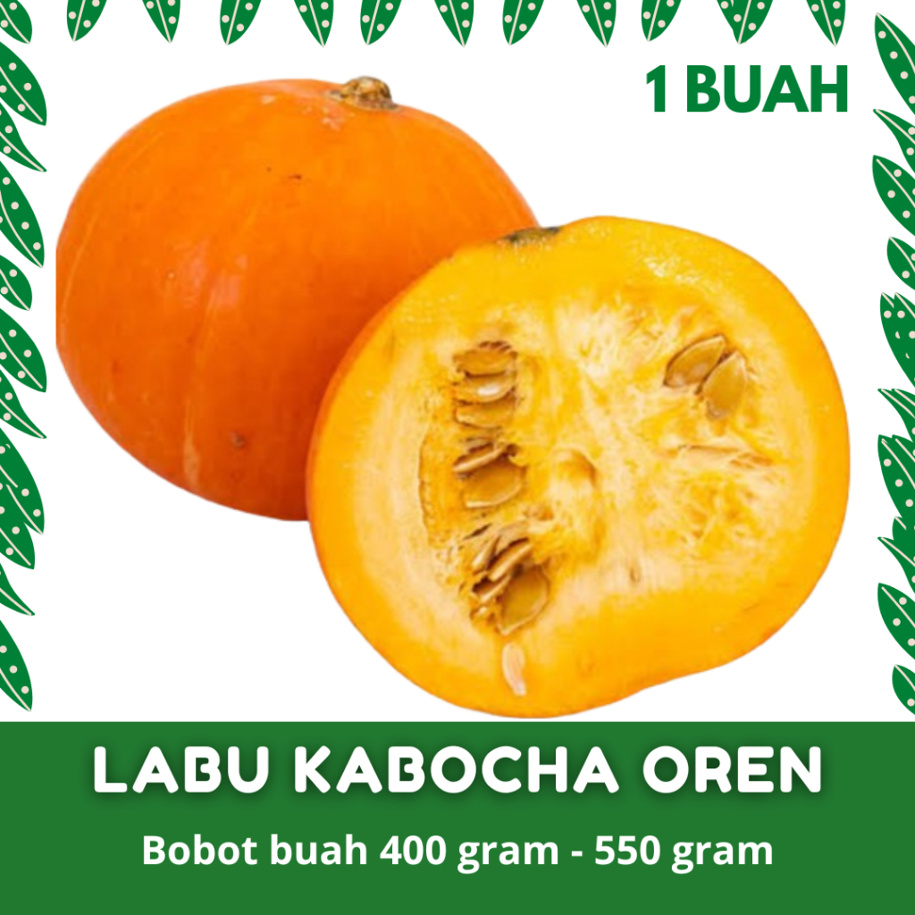

(1 BUAH) LABU KABOCHA OREN PULEN BOBOT 400 - 550 GRAM SIAP KONSUMSI