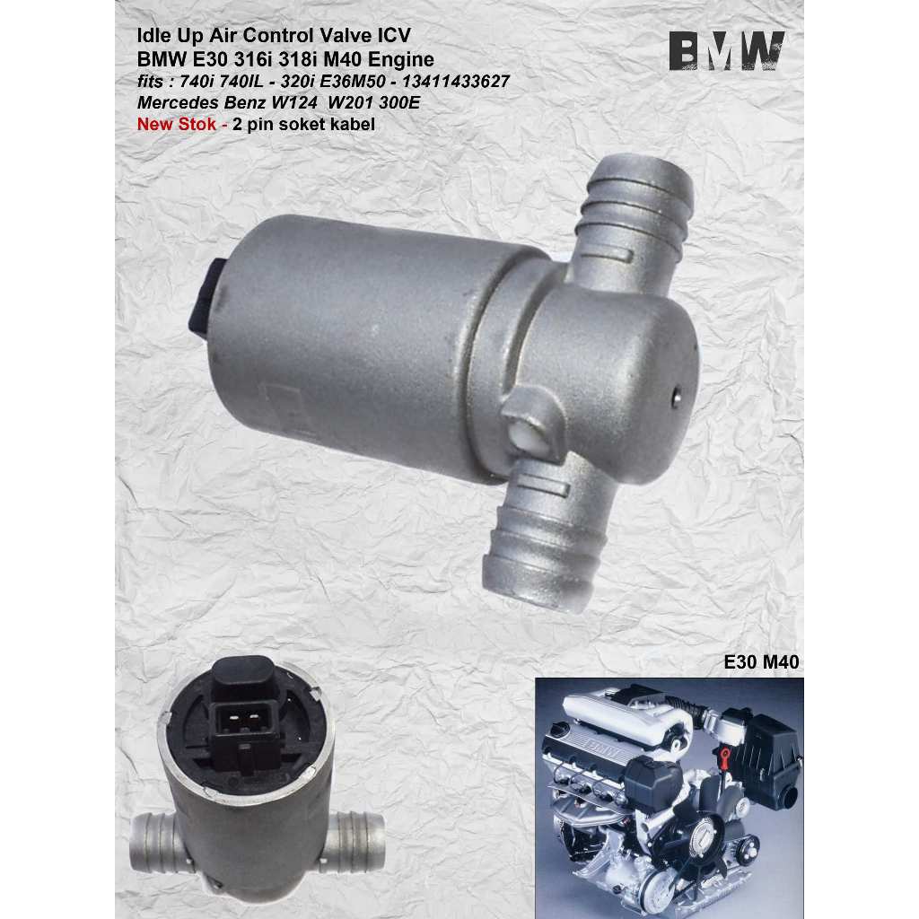 Idle Up Air Control Valve ICV  BMW E30 316i 318i M40 Engine fits : 740i 740IL - 320i E36 M50