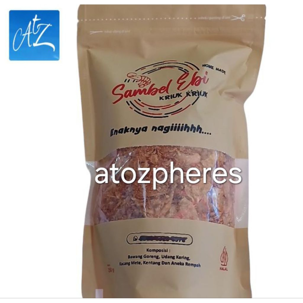 

Sambal hebi ebi kacang mede mete monyet KRIUK KRIUK halal MUI homemade Medan 250g