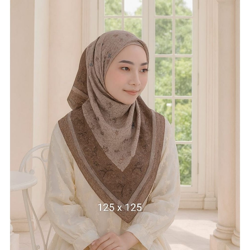 OBRAL TERLARIS SYARI PIKANAA COKLAT / KERUDUNG SEGI EMPAT / JILBAB INSTAN / HIJAB TERBARU TERMURAH K