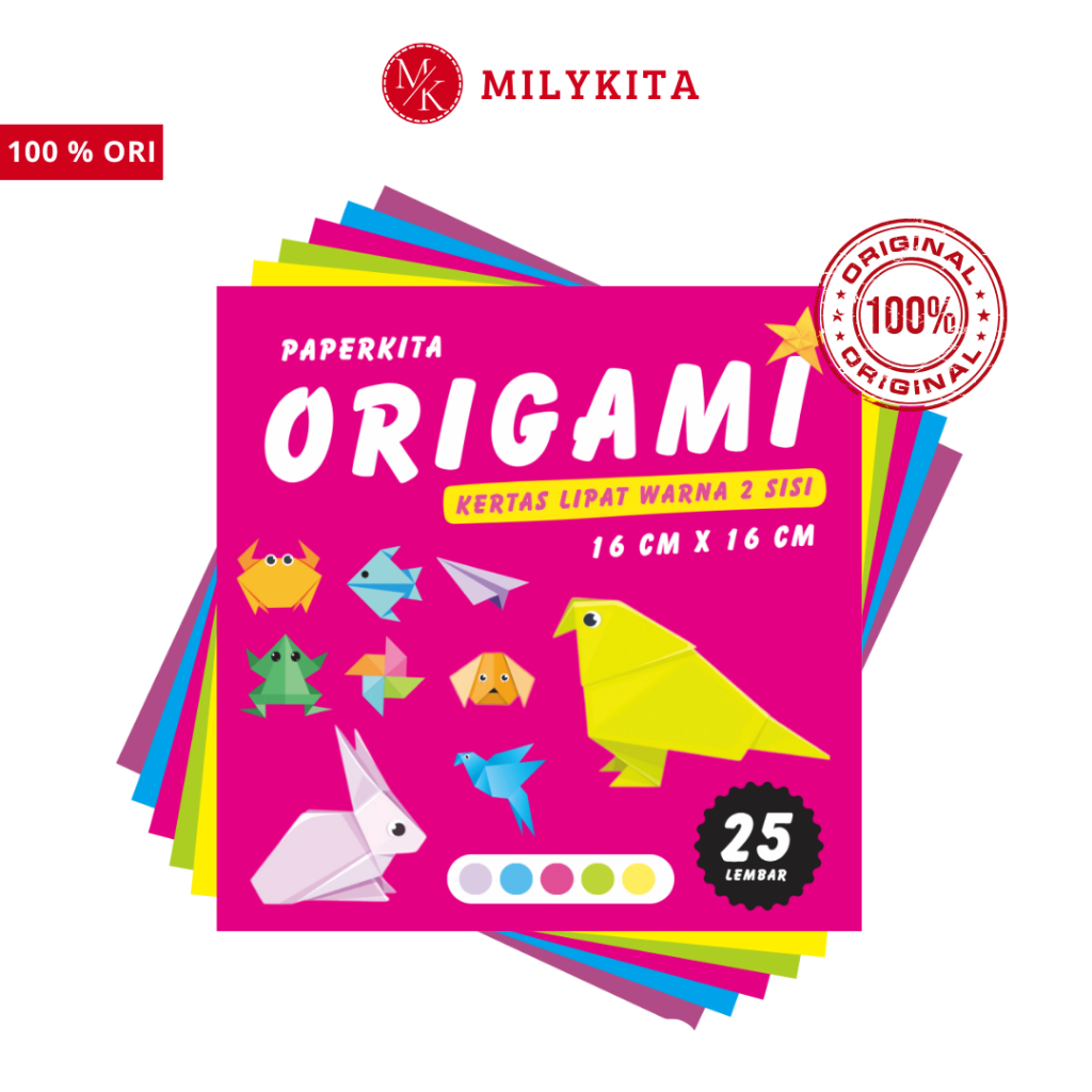 

Origami Kertas Kertas Warna 1 pack 25 Lembar 1 / 2 Sisi Sidu Forte Paperkita 10 12 14 16 18 20