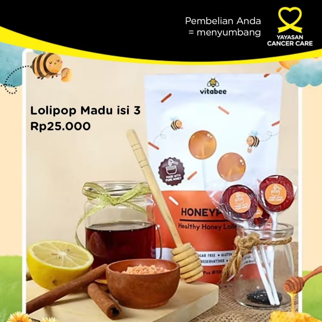 

Vitabee Honeypops Pure Honey Lollipops Permen Lollipop Madu Murni