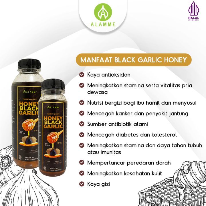 

Madu Black Garlic Bawang Hitam Tunggal Lanang Premium 250 ml Honey Kesehatan Penambah Stamina