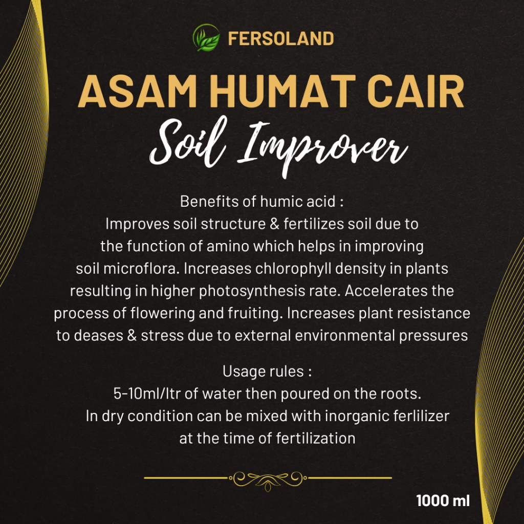 Lintang Gardening Pupuk Asam Humat Cair Asam Humat Cair 1000 Ml Pupuk Cair Organik