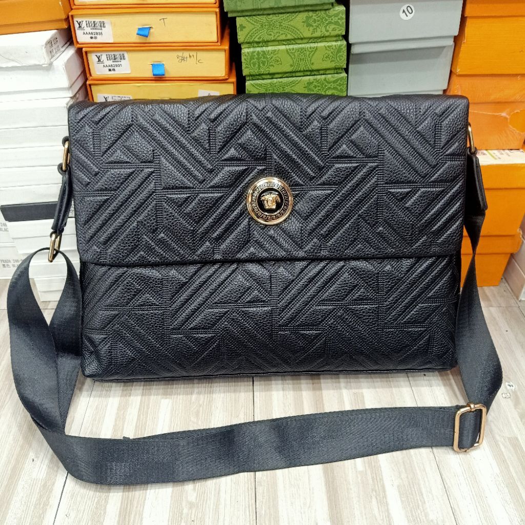 messenger bag kulit versace tas selempang kulit