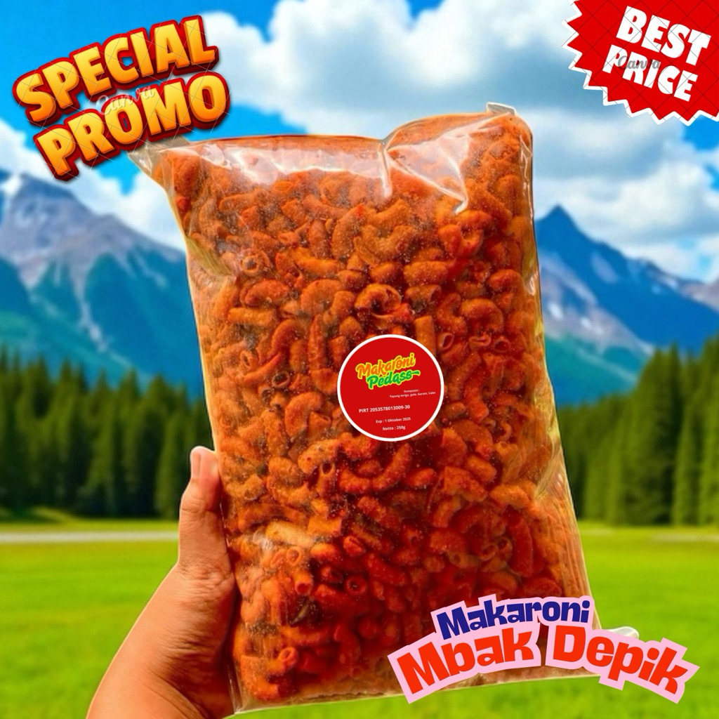 

Makaroni Pedas 1/4kg Paket Spesial Pedas Level 1-5 Cocok untuk Tantangan Makan Pedas Bareng Teman**