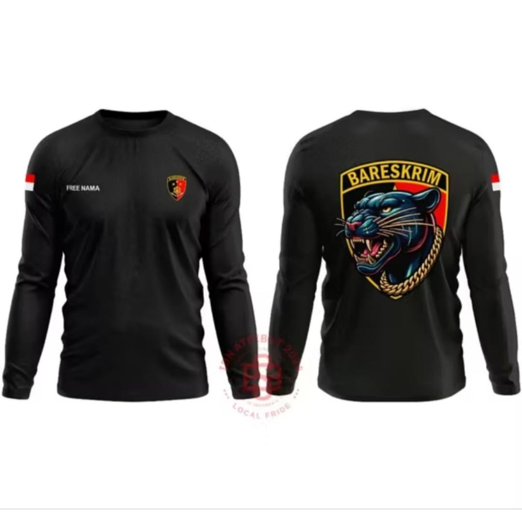 Kaos Lengan Panjang BARESKRIM Desain Macan Kumbang Kaos Distro Unisex