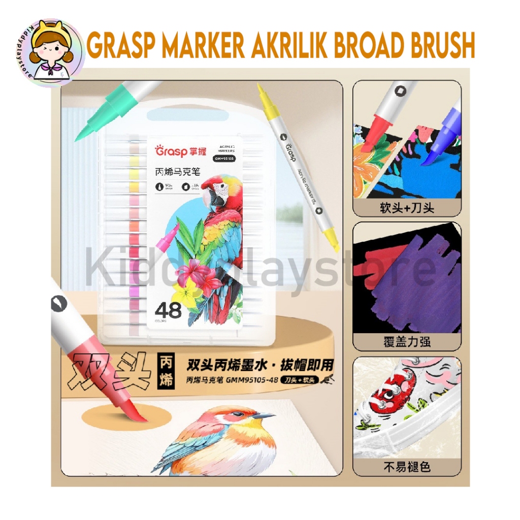 

Grasp Akrilik Marker/ Dual Brush Tip Brush + Fine GMM95105