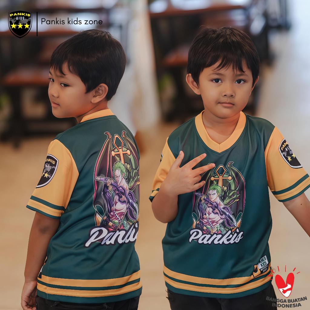 Jersey Anak PANKIS Kids Desain Zoro – Baju Jersey Kartun Keren untuk Anak Laki-laki