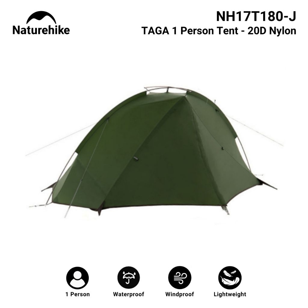 TENDA NATUREHIKE NH17T140J NH17T180J TAGA 1 20D OUTDOOR TENT HIKING CAMPING PIKNIK BERKEMAH
