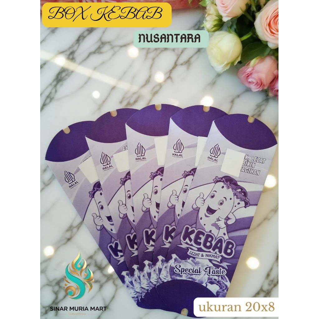 

(100 lembar) kantong kebab mini 1 warna, kemasan bok kebab mini(ungu) motif elegan