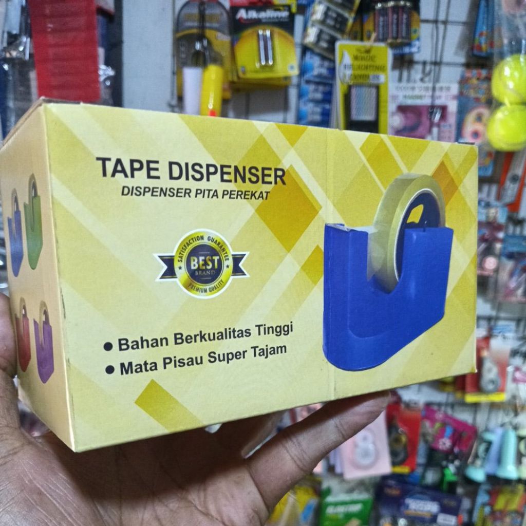 

TAPE DISPENSER ISOLASI LAKBAN 1/2 1 INCHI PEMOTONG SOLASI ATK GROSIR