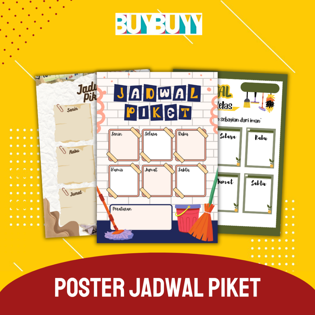 

Poster Sekolah/Kelas Tema Jadwal Piket Ukuran A3+