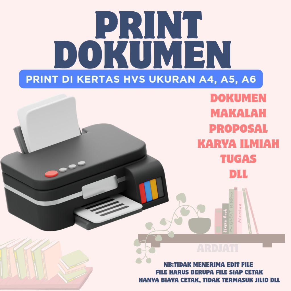 

Print Dokumen HVS 75gsm ukuran A4, B5, A5