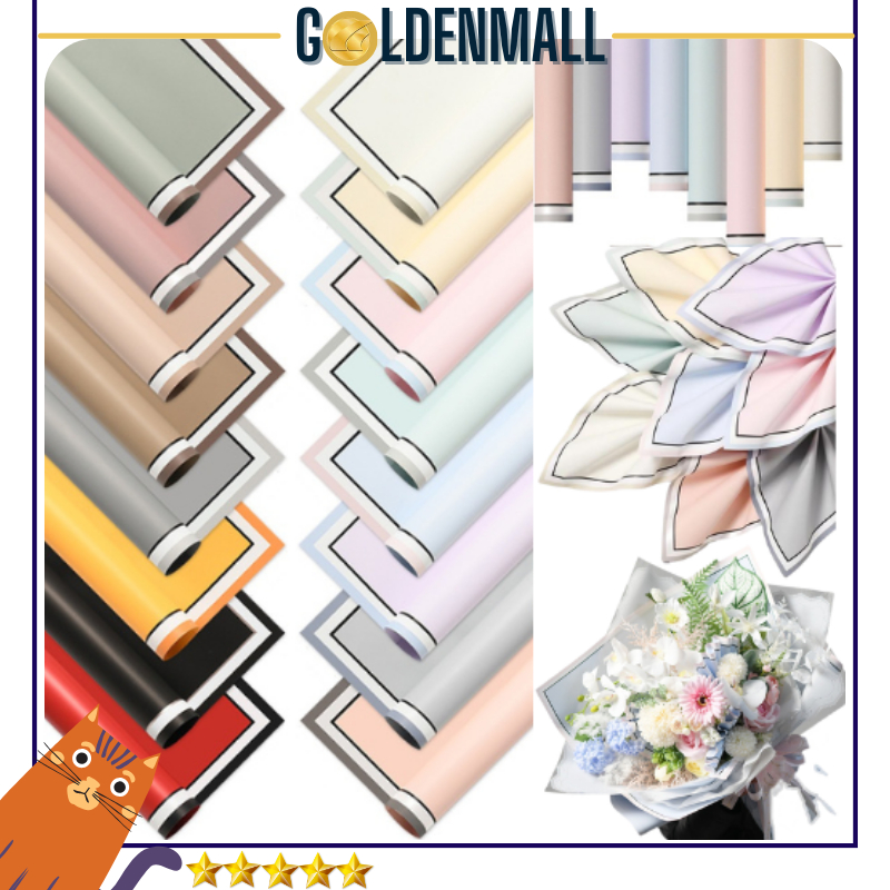 

20 LEMBAR Kertas Bunga Double Frame Waterproof / Kertas Buket Bunga Florist Cellophane Dua Garis Warna 6102