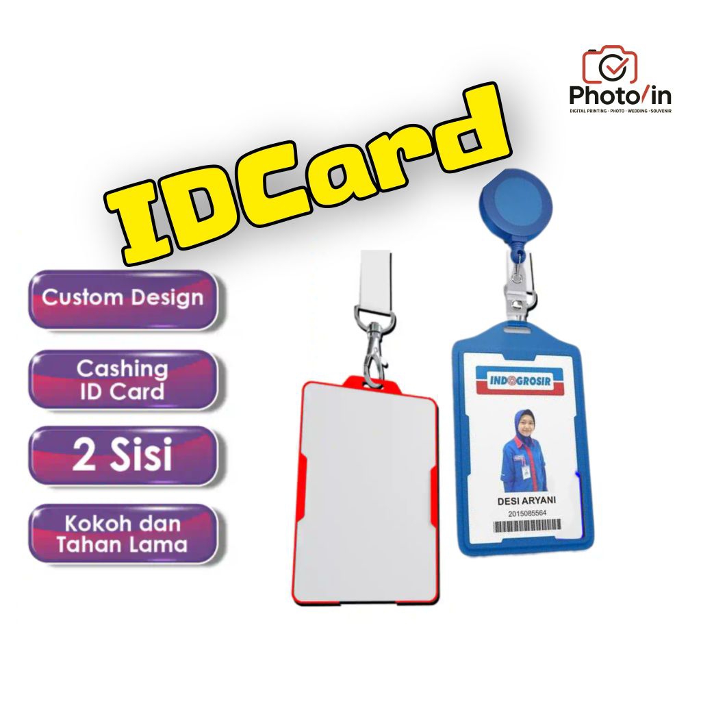 

ID CARD Name Tag Karyawan Gratis Desain+Case+Tali