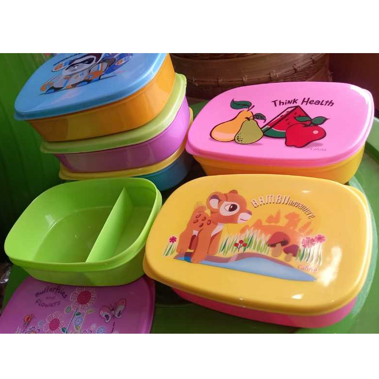 KOTAK MAKAN LUNCH BOX TEPAK MAKAN CALISTA SEKAT 2 KARAKTER