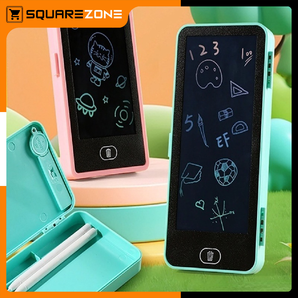 

Drawing Box Kotak Pensil 2in1 Papan LCD Writing Drawing Pad Edukasi ATK3013