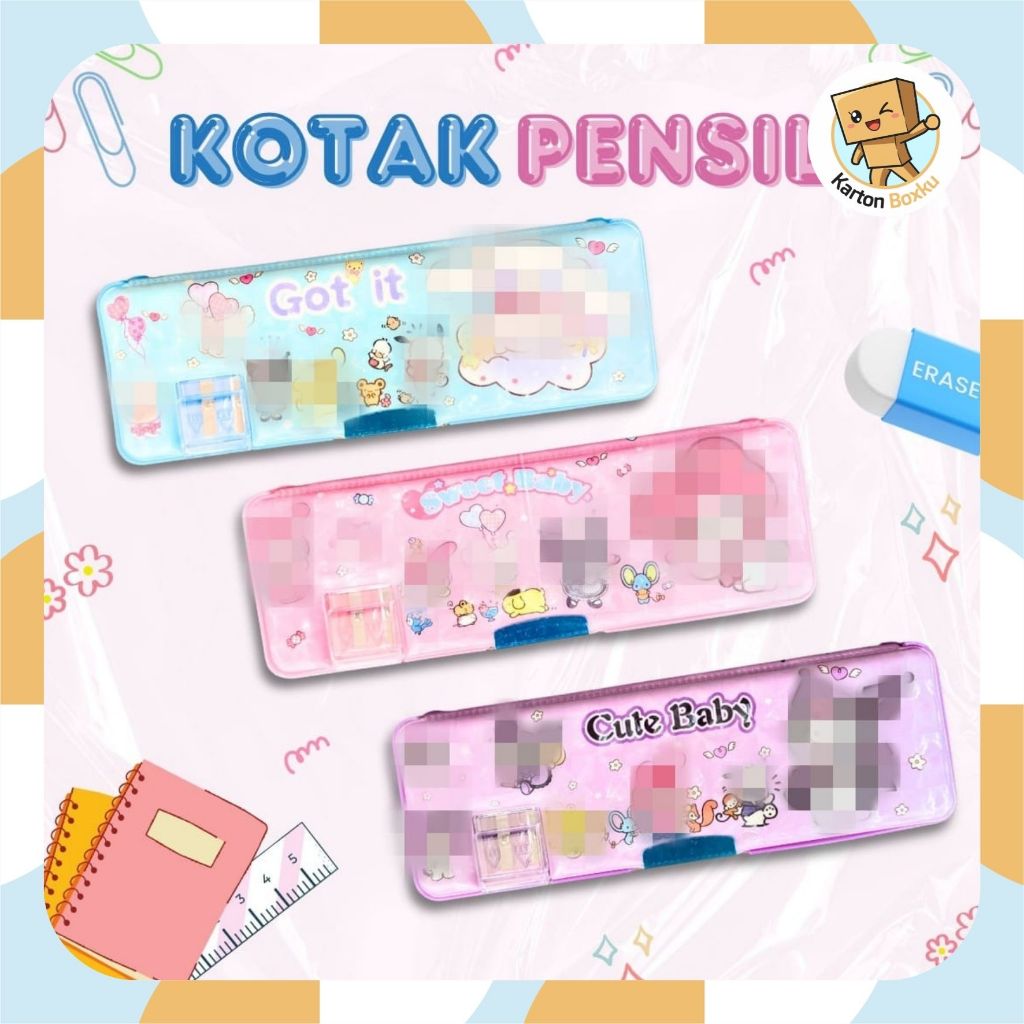 

tempat kotak pensil magnet 2 sisi karakter kartun lucu free rautan dan tabel perkalian