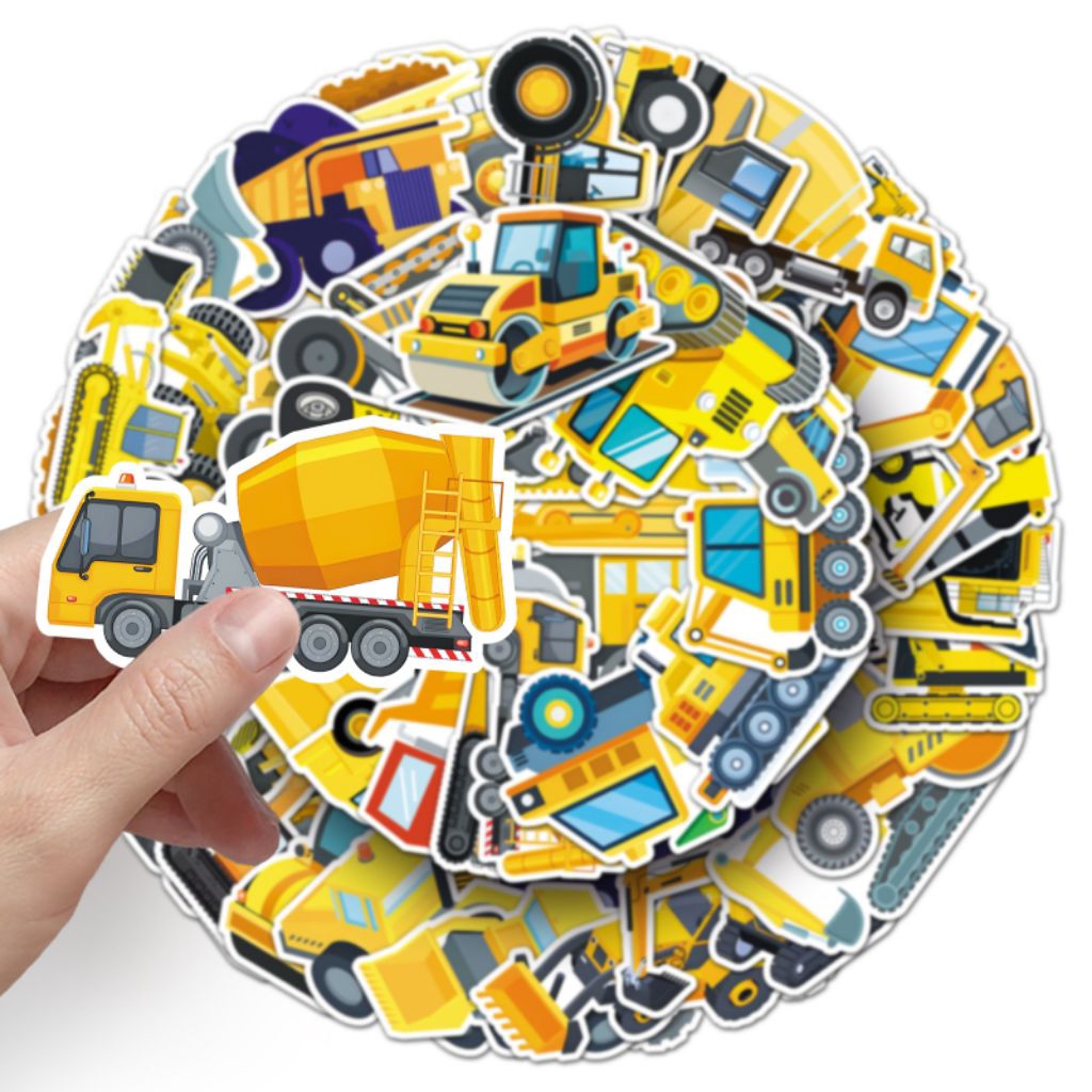 

[50 Pcs] DECO STICKER | STICKER DIY | JURNAL AESTHETIC yellow car kendaraan teknik, ekskavator, transportasi, buku catatan mobil, dekorasi kartu, buku catatan, stiker gelas air