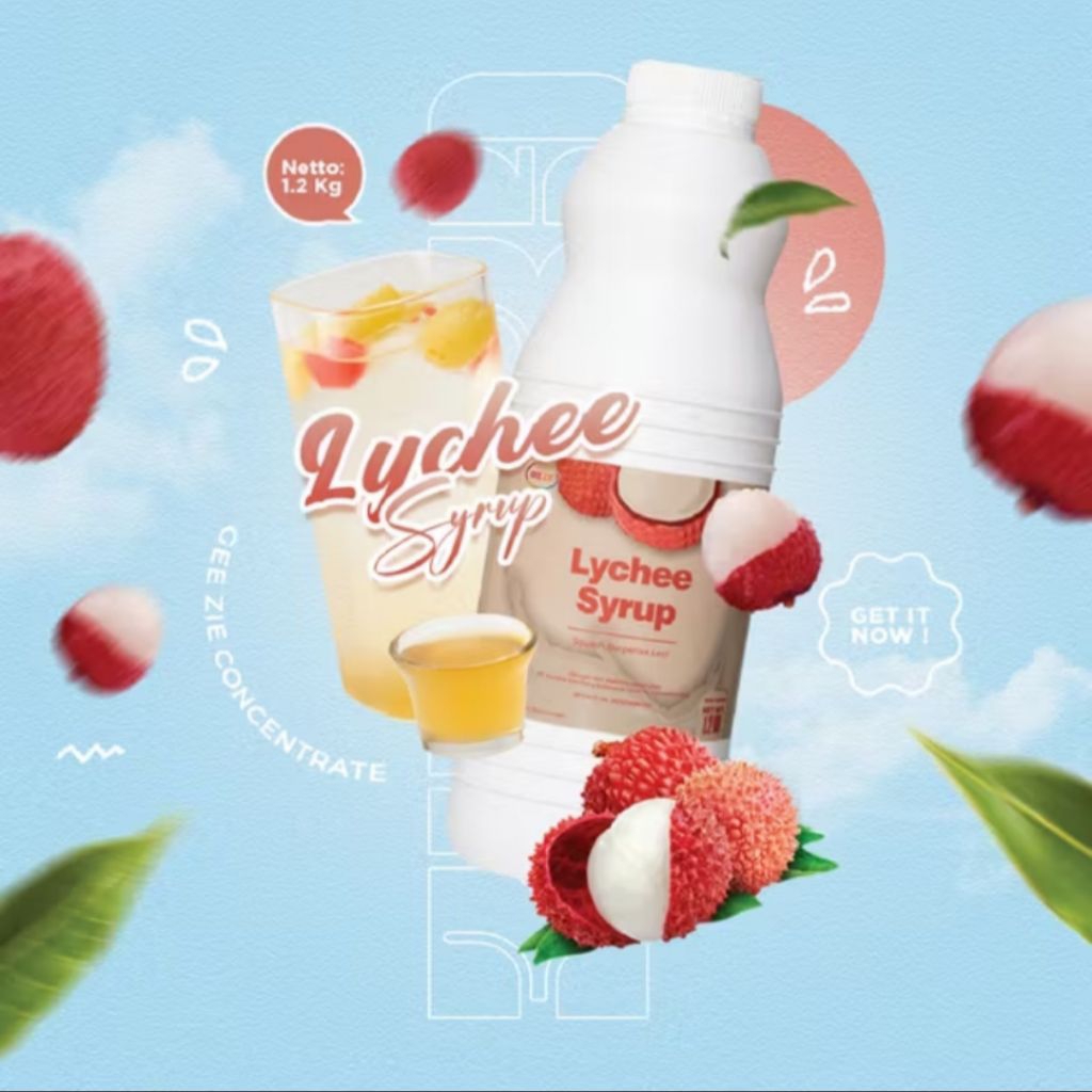 

GEE ZIE LYCHEE - Sirup Rasa leci 1.2 KG