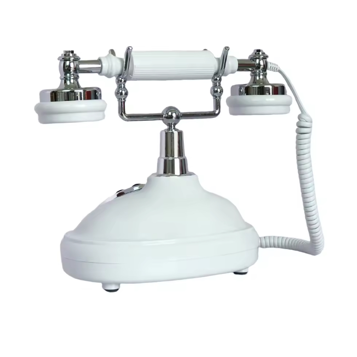 Telepon Darat Kuno Berkabel Warna Putih Klasik Vintage Telepon Gaya Lama untuk Rumah & Kantor, Hadia