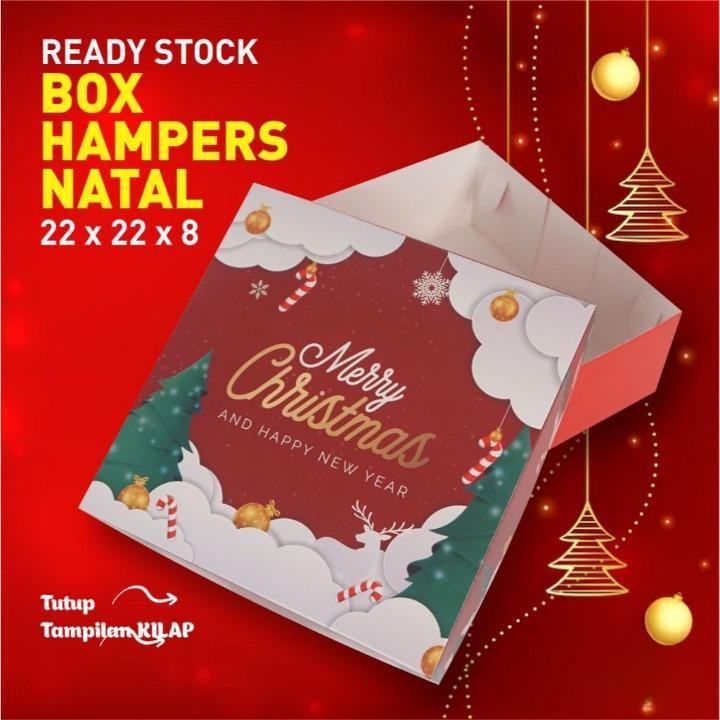 

Cake Box Natal Kotak Kue Lapis Legit Xmas Dus Roti Brownies Christmas Ukuran 22x22x8 cm