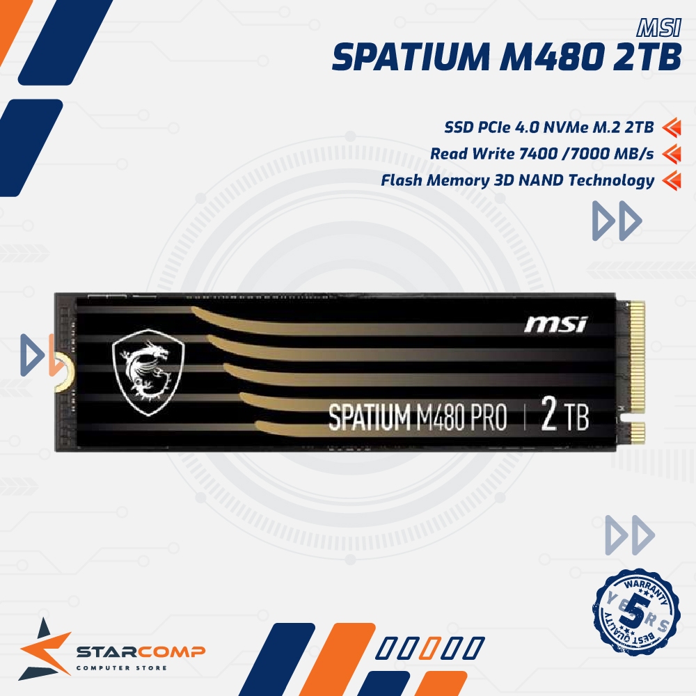 MSI Spatium M480 PRO 2TB SSD M.2 NVMe PCIe Gen4 x4