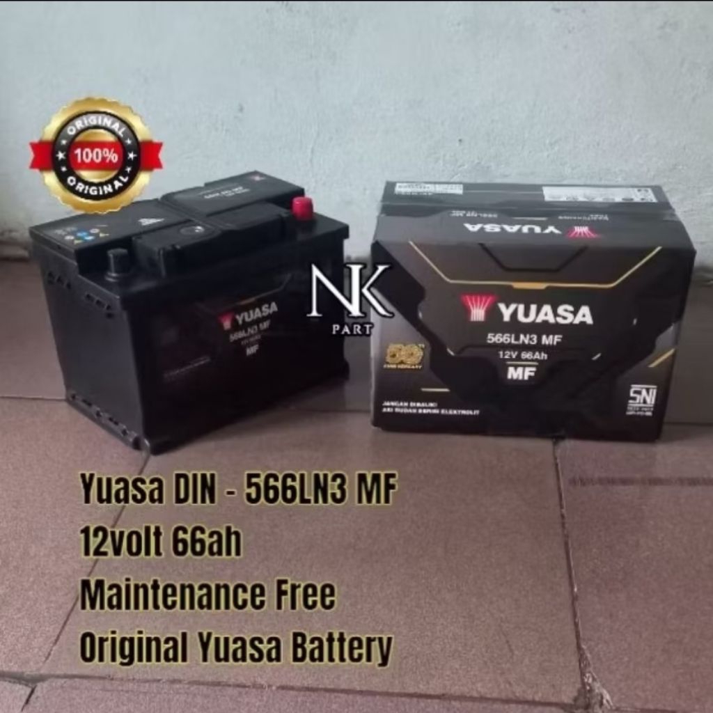 Aki Mobil Innova Reborn Diesel, Fortuner VRZ Diesel Yuasa 566LN3 LN3 MF 66Ah